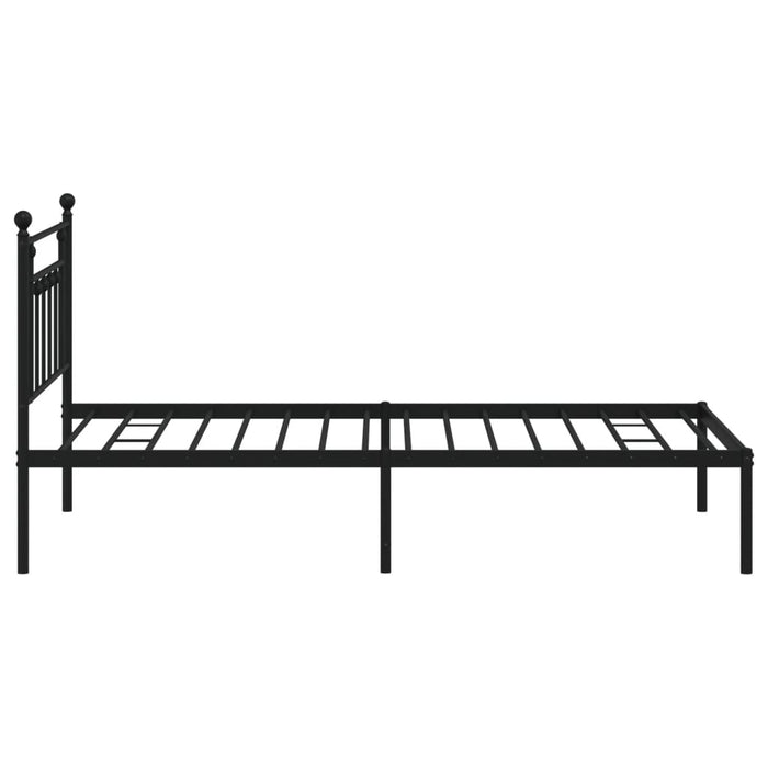Cadru de pat din metal cu tăblie, negru, 107x203 cm WALTI