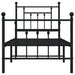 Cadru pat metalic cu tăblii de cap/picioare, negru, 75x190 cm - WALTI WALTI