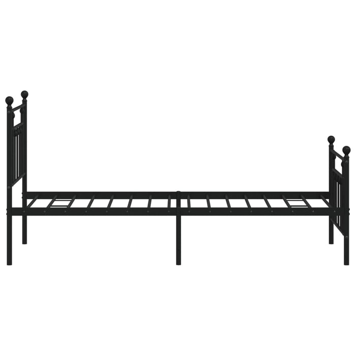 Cadru pat metalic cu tăblii de cap/picioare, negru, 75x190 cm - WALTI WALTI