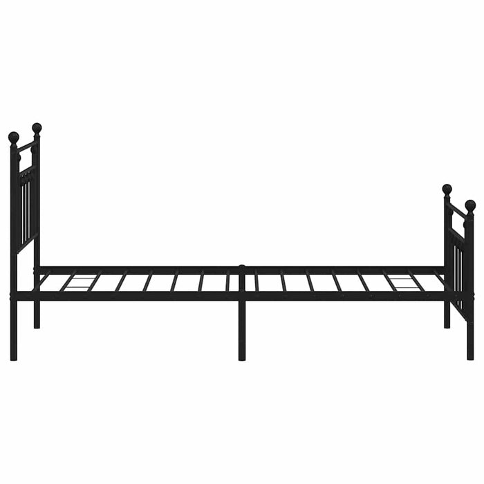 Cadru pat metalic cu tăblii de cap/picioare, negru, 80x200 cm WALTI