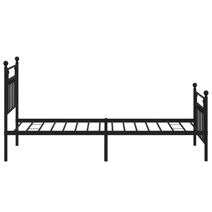 Cadru pat metalic cu tăblii de cap/picioare, negru, 100x190 cm WALTI