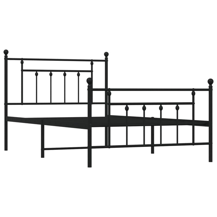 Cadru pat metalic cu tăblii de cap/picioare, negru, 107x203 cm - WALTI WALTI