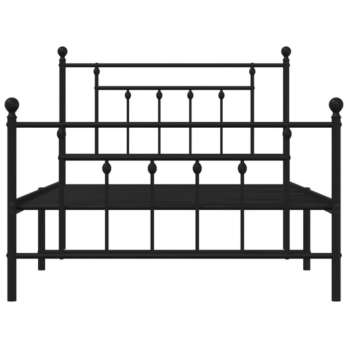 Cadru pat metalic cu tăblii de cap/picioare, negru, 107x203 cm - WALTI WALTI
