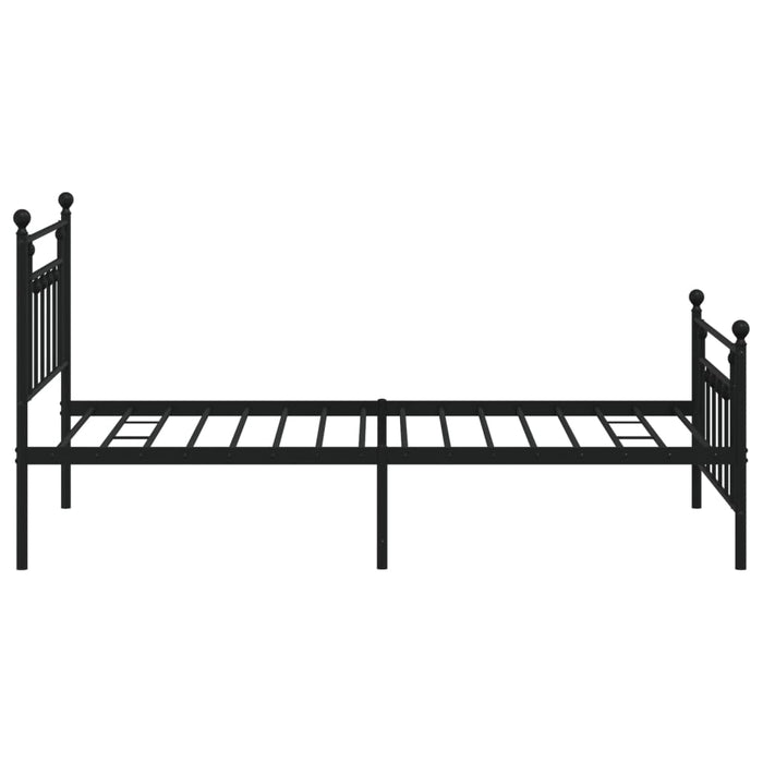 Cadru pat metalic cu tăblii de cap/picioare, negru, 107x203 cm - WALTI WALTI