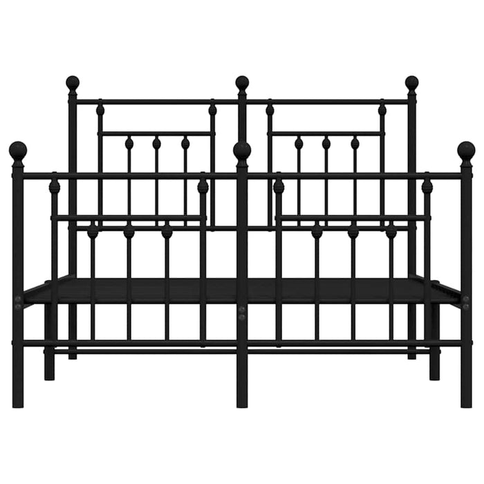 Cadru pat metalic cu tăblie de cap/picioare, negru, 120x190 cm - WALTI WALTI