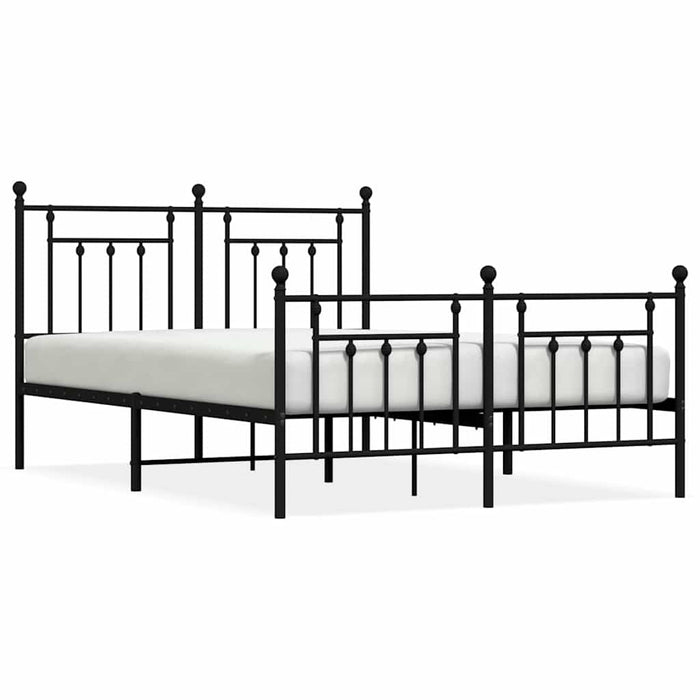 Cadru pat metalic cu tăblie de cap/picioare, negru, 140x190 cm - WALTI WALTI