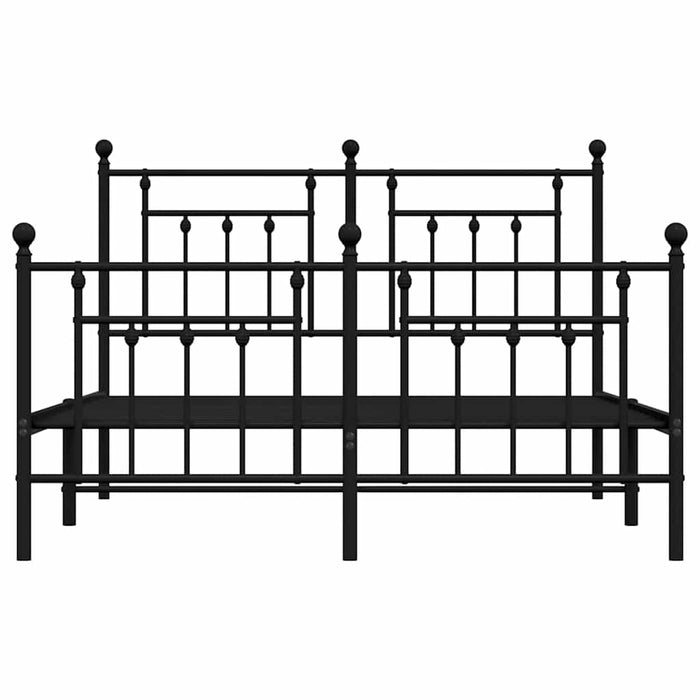 Cadru pat metalic cu tăblie de cap/picioare, negru, 140x200 cm - WALTI WALTI