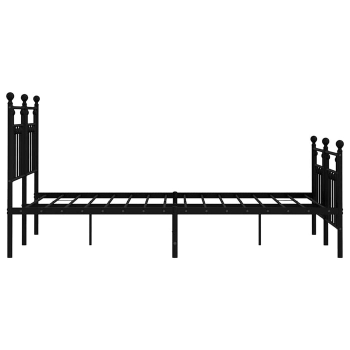 Cadru pat metalic cu tăblie de cap/picioare, negru, 150x200 cm WALTI