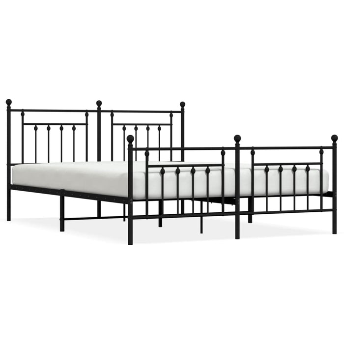 Cadru pat fără saltea, tăblie de picioare negru 180x200cm metal - WALTI WALTI