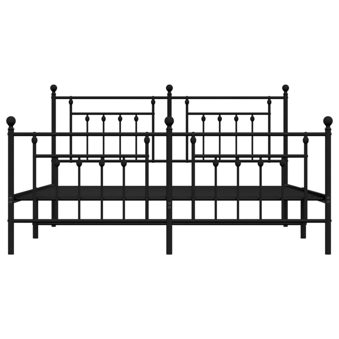 Cadru pat fără saltea, tăblie de picioare negru 180x200cm metal - WALTI WALTI