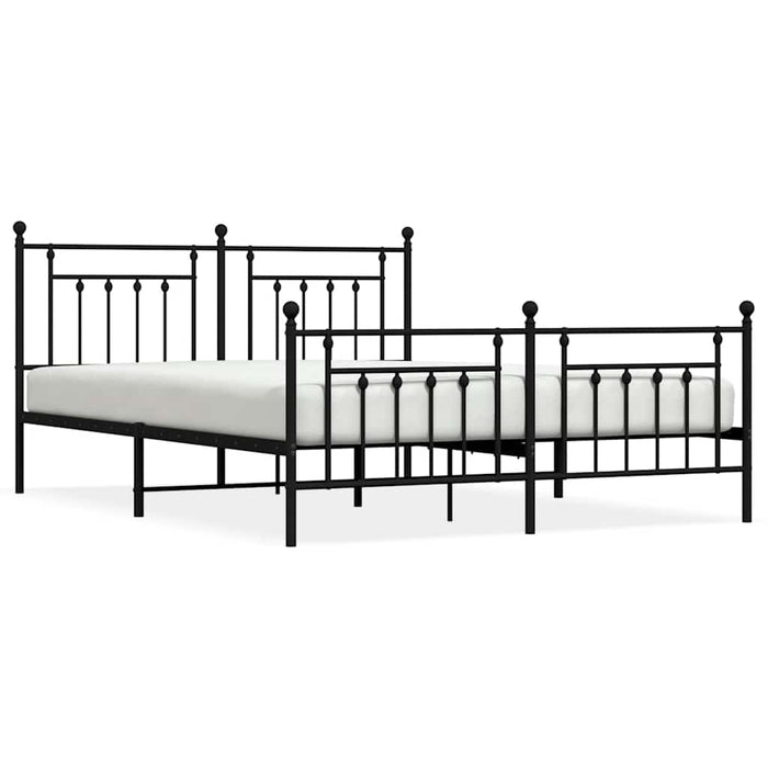 Cadru pat metalic cu tăblii de cap/picioare, negru, 183x213 cm - WALTI WALTI