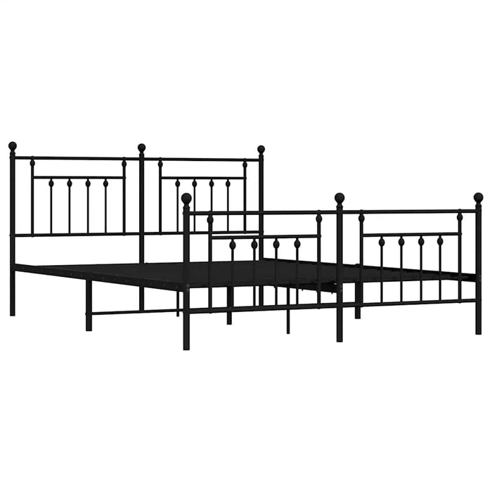 Cadru pat metalic cu tăblii de cap/picioare, negru, 183x213 cm - WALTI WALTI