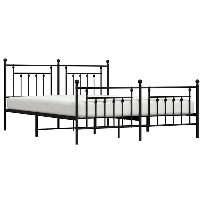 Cadru pat metalic cu tăblii de cap/picioare, negru, 183x213 cm - WALTI WALTI