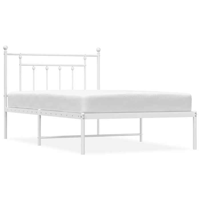 Cadru de pat din metal cu tăblie, alb, 100x200 cm - WALTI WALTI