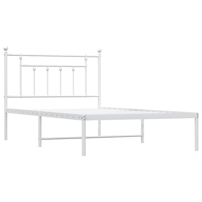 Cadru de pat din metal cu tăblie, alb, 100x200 cm - WALTI WALTI