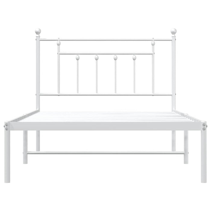Cadru de pat din metal cu tăblie, alb, 100x200 cm - WALTI WALTI