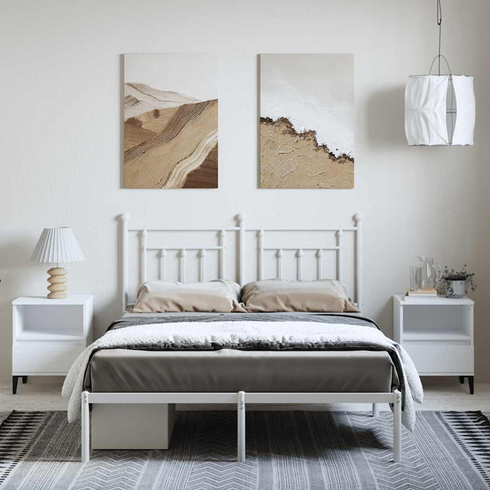 Cadru de pat metalic cu tăblie, alb, 150x200 cm - WALTI WALTI