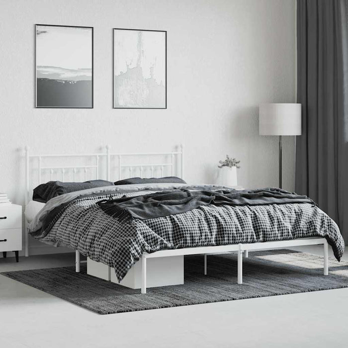 Cadru de pat metalic cu tăblie, alb, 180x200 cm - WALTI WALTI