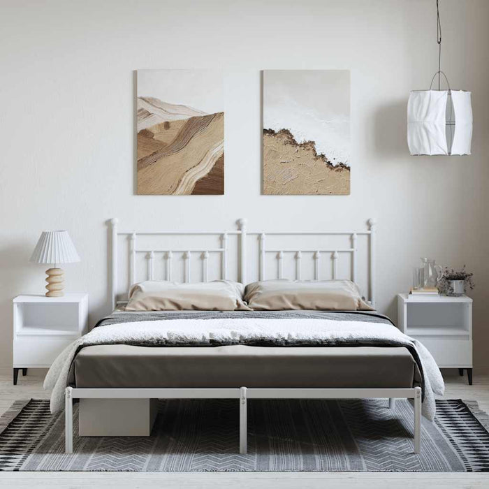 Cadru de pat metalic cu tăblie, alb, 183x213 cm - WALTI WALTI