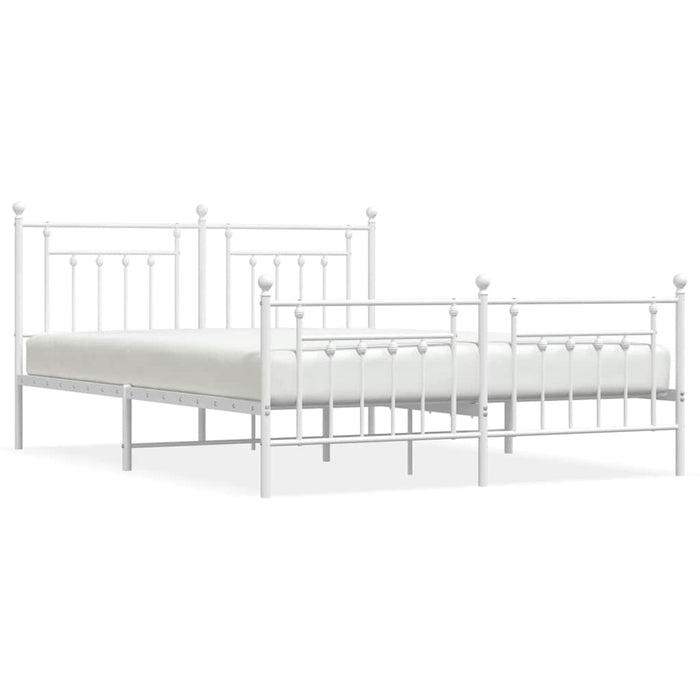 Cadru de pat metalic cu tăblie de cap/picioare, alb, 183x213 cm - WALTI WALTI