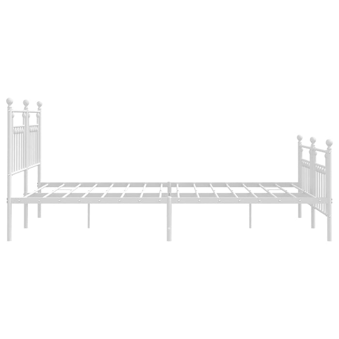 Cadru de pat metalic cu tăblie de cap/picioare, alb, 183x213 cm - WALTI WALTI