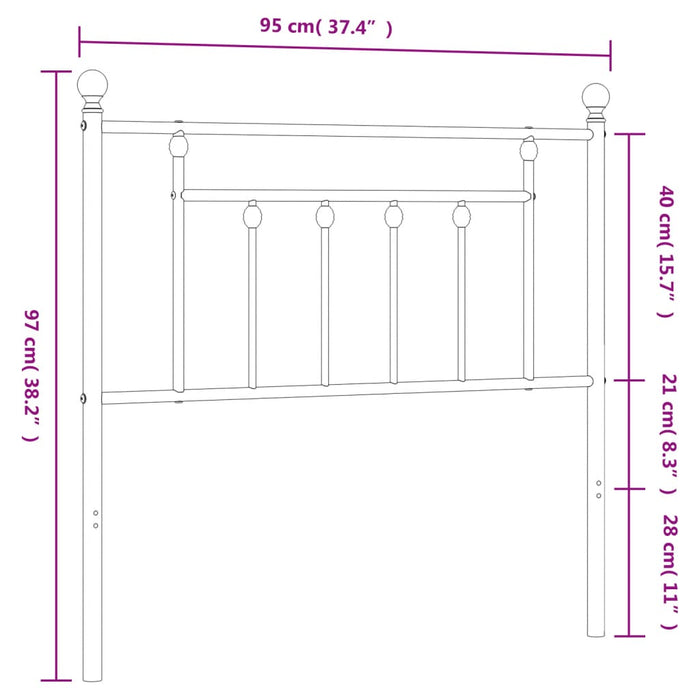 Tăblie de pat de schimb metalică, alb, 90 cm WALTI