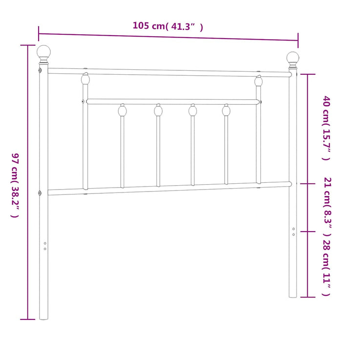 Tăblie de pat de schimb metalică, alb, 100 cm WALTI