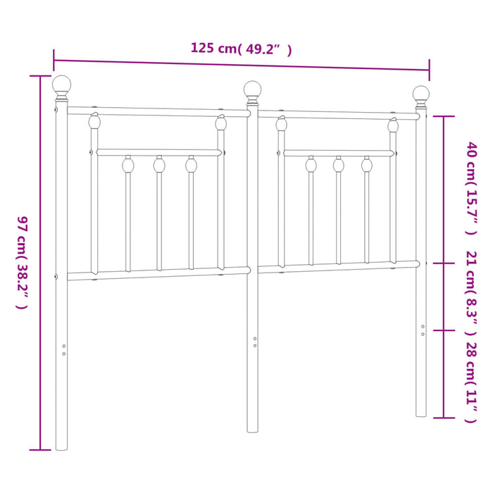 Tăblie de pat metalică, alb, 120 cm - WALTI WALTI