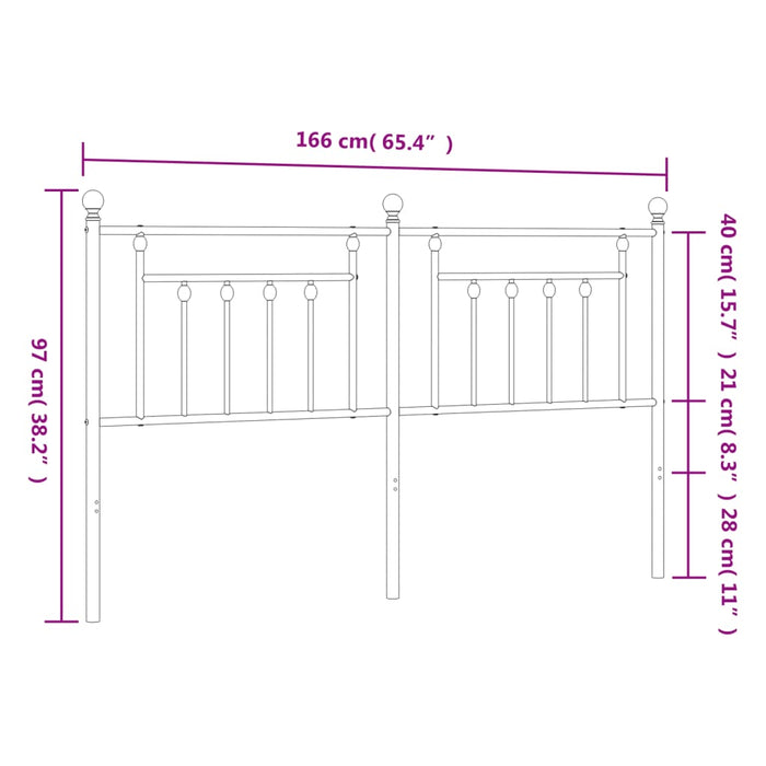 Tăblie de pat de schimb metalică, alb, 160 cm WALTI