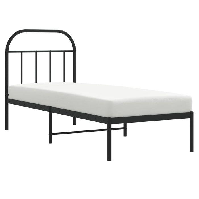 Cadru de pat metalic cu tăblie, negru, 75x190 cm - WALTI WALTI