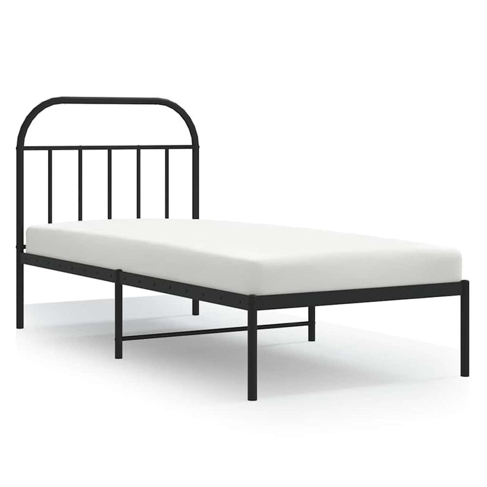 Cadru pat metalic cu tăblie, negru, 90x200 cm - WALTI WALTI