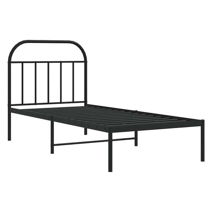 Cadru pat metalic cu tăblie, negru, 90x200 cm - WALTI WALTI