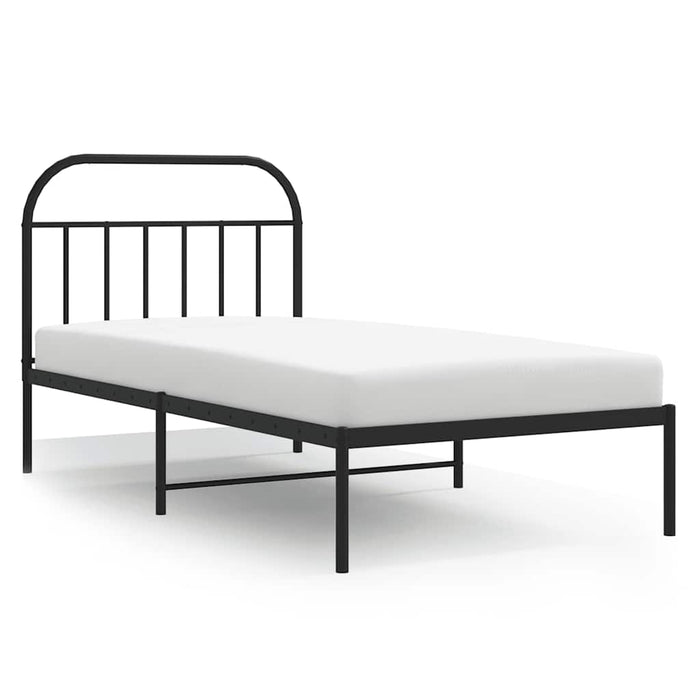 Cadru de pat din metal cu tăblie, negru, 100x200 cm WALTI