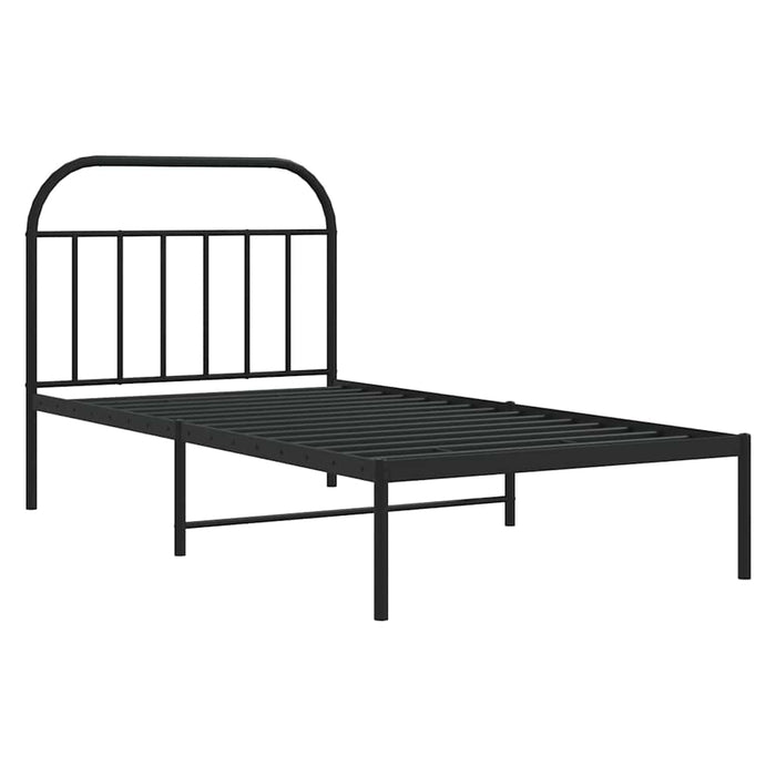 Cadru de pat din metal cu tăblie, negru, 100x200 cm WALTI