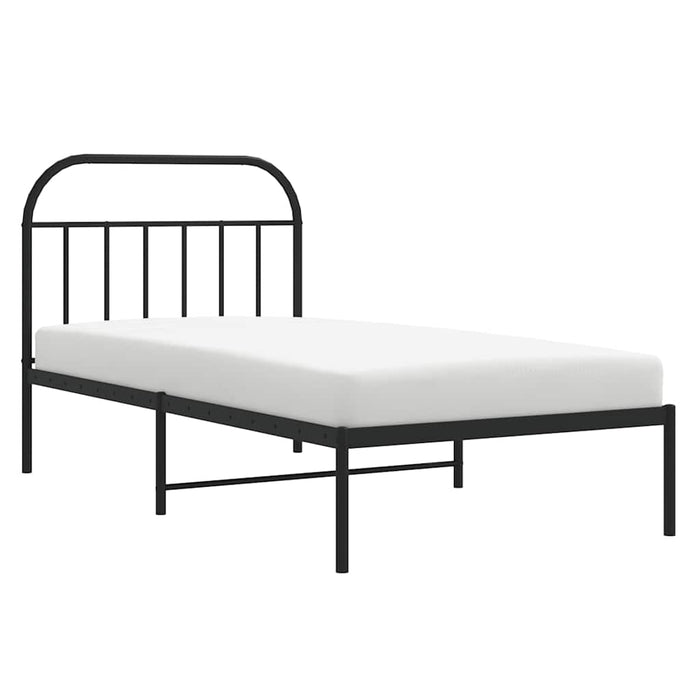 Cadru de pat din metal cu tăblie, negru, 100x200 cm WALTI
