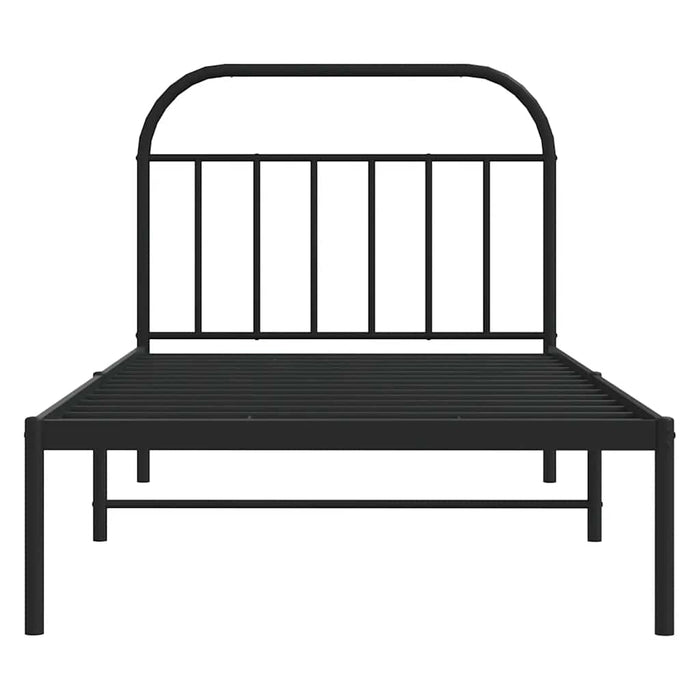 Cadru de pat din metal cu tăblie, negru, 100x200 cm WALTI