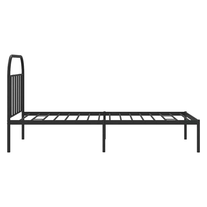 Cadru de pat din metal cu tăblie, negru, 100x200 cm WALTI