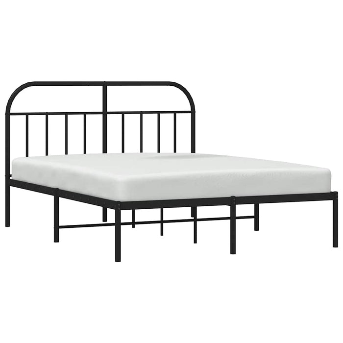 Cadru de pat metalic cu tăblie, negru, 135x190 cm WALTI