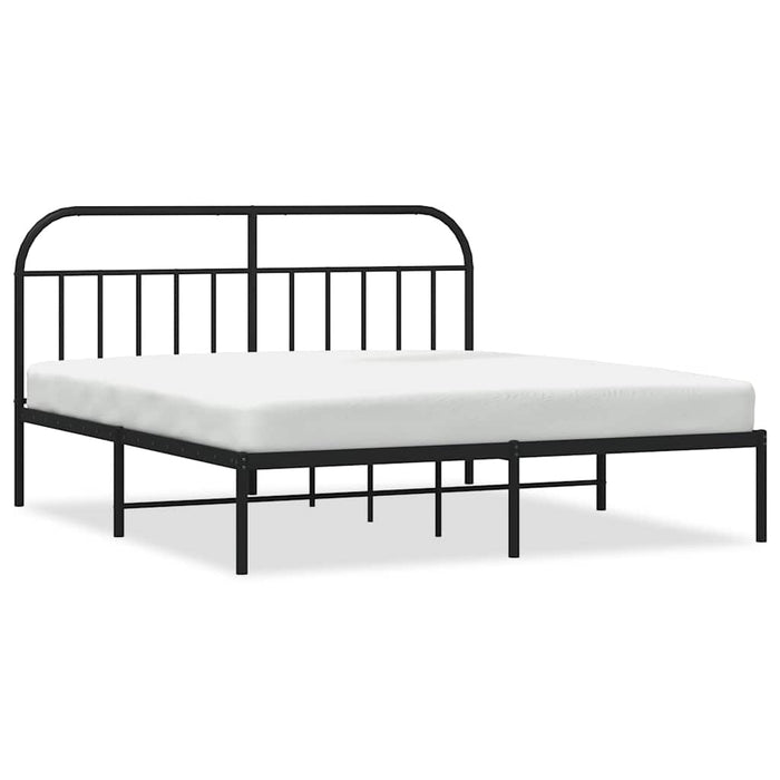 Cadru de pat metalic cu tăblie, negru, 183x213 cm - WALTI WALTI