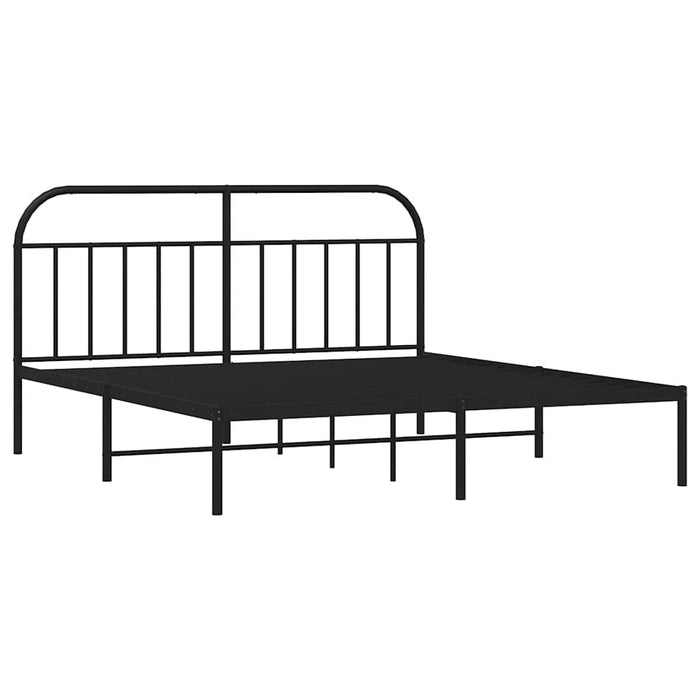 Cadru de pat metalic cu tăblie, negru, 183x213 cm - WALTI WALTI