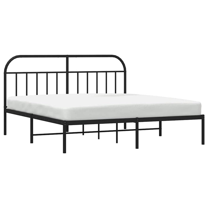 Cadru de pat metalic cu tăblie, negru, 183x213 cm - WALTI WALTI
