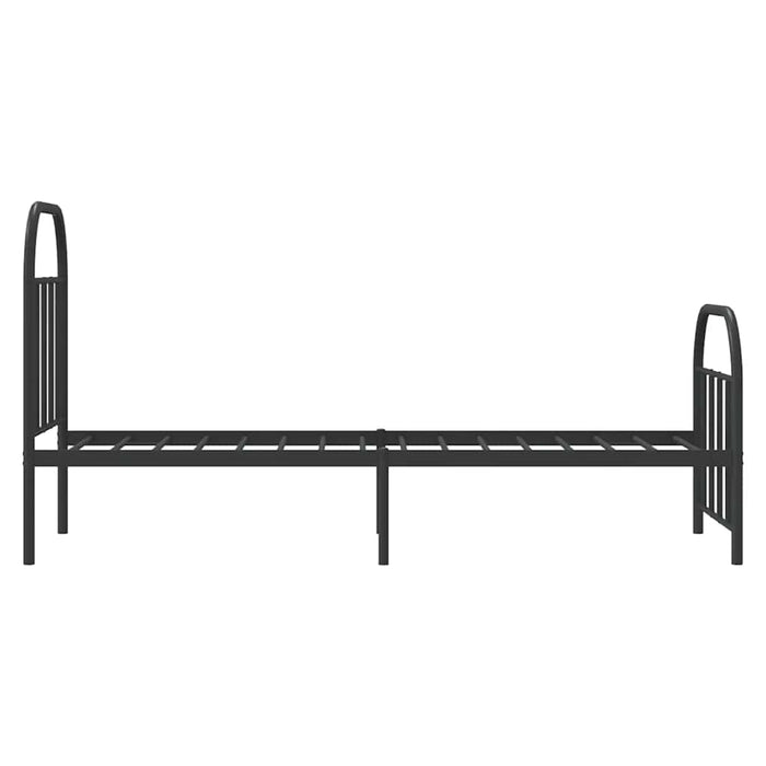 Cadru pat metalic cu tăblii de cap/picioare, negru, 75x190 cm WALTI