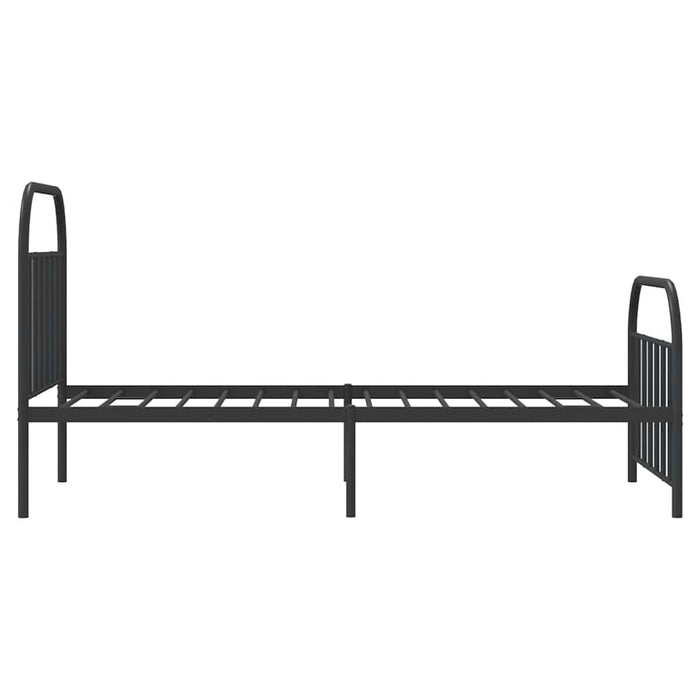 Cadru pat metalic cu tăblii de cap/picioare, negru, 100x190 cm WALTI