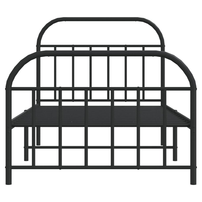 Cadru pat metalic cu tăblii de cap/picioare, negru, 107x203 cm WALTI
