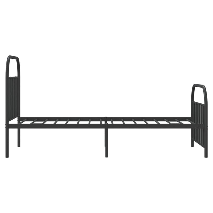 Cadru pat metalic cu tăblii de cap/picioare, negru, 107x203 cm WALTI
