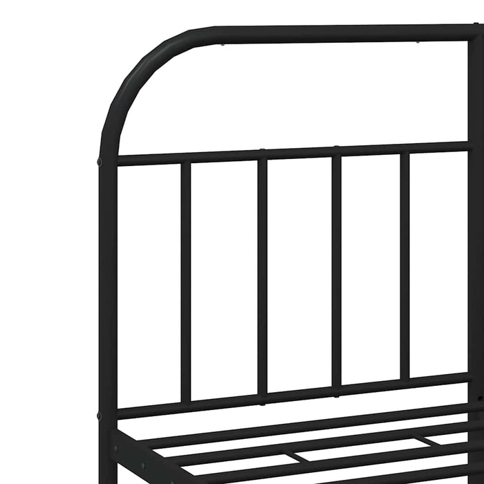 Cadru pat metalic cu tăblie de cap/picioare, negru, 135x190 cm - WALTI WALTI