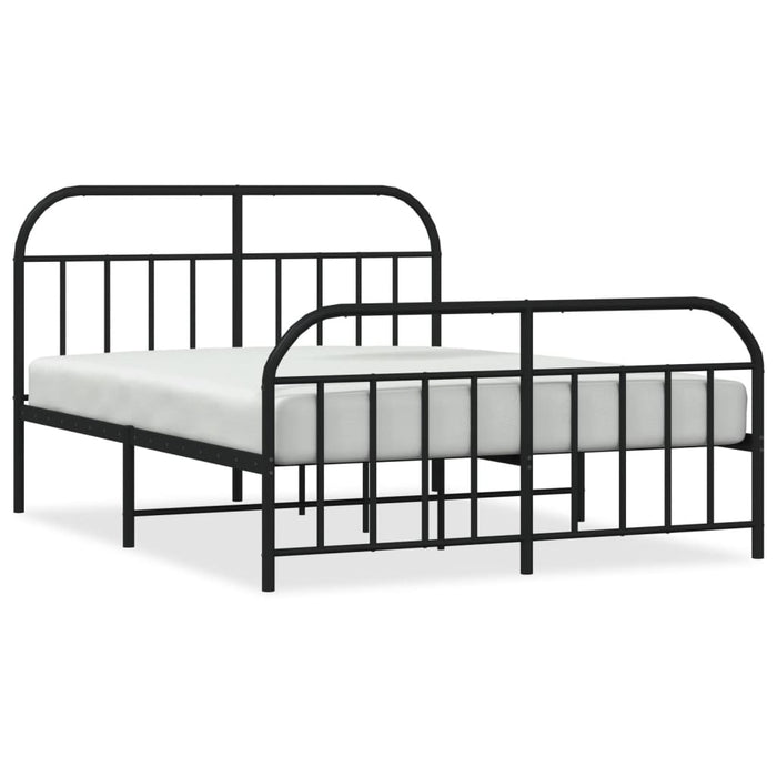 Cadru pat metalic cu tăblie de cap/picioare, negru, 140x190 cm - WALTI WALTI