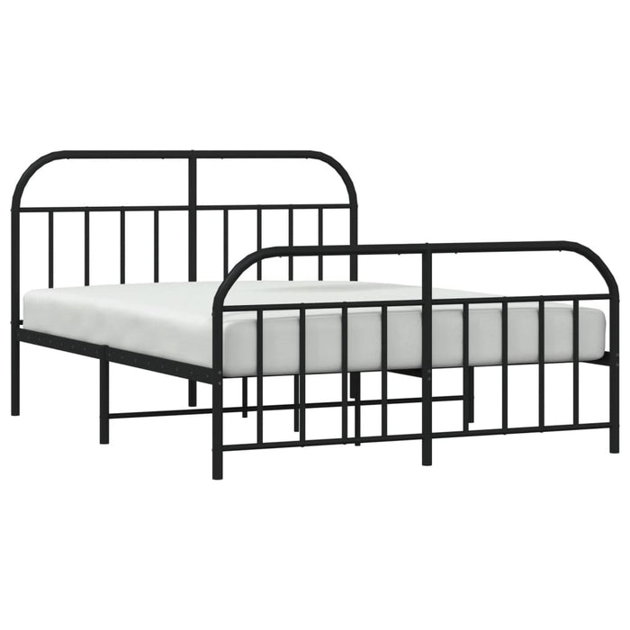 Cadru pat metalic cu tăblie de cap/picioare, negru, 140x190 cm - WALTI WALTI