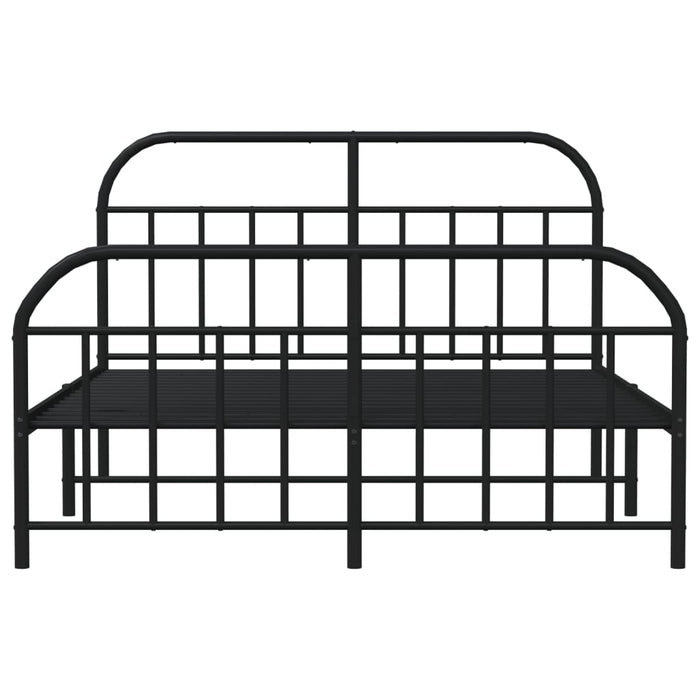 Cadru pat metalic cu tăblie de cap/picioare, negru, 140x190 cm - WALTI WALTI