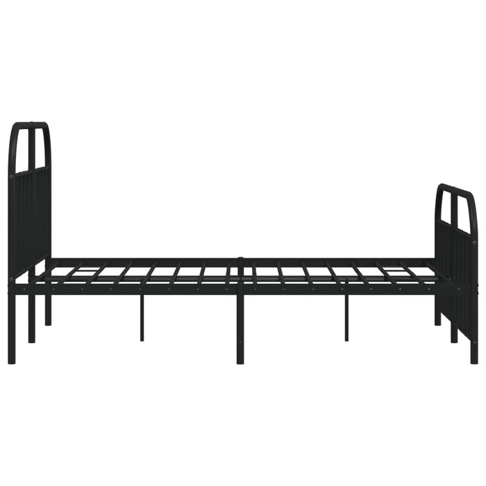 Cadru pat metalic cu tăblie de cap/picioare, negru, 140x190 cm - WALTI WALTI